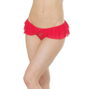Crotchless Panty- Coquette - 374 - Red